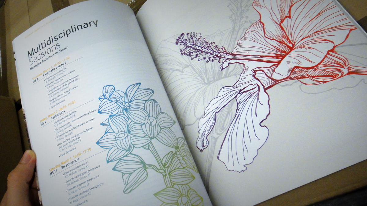 Floral detail inside the programme reflects this year's poster theme, 'Spring' by Giuseppe Arcimboldo